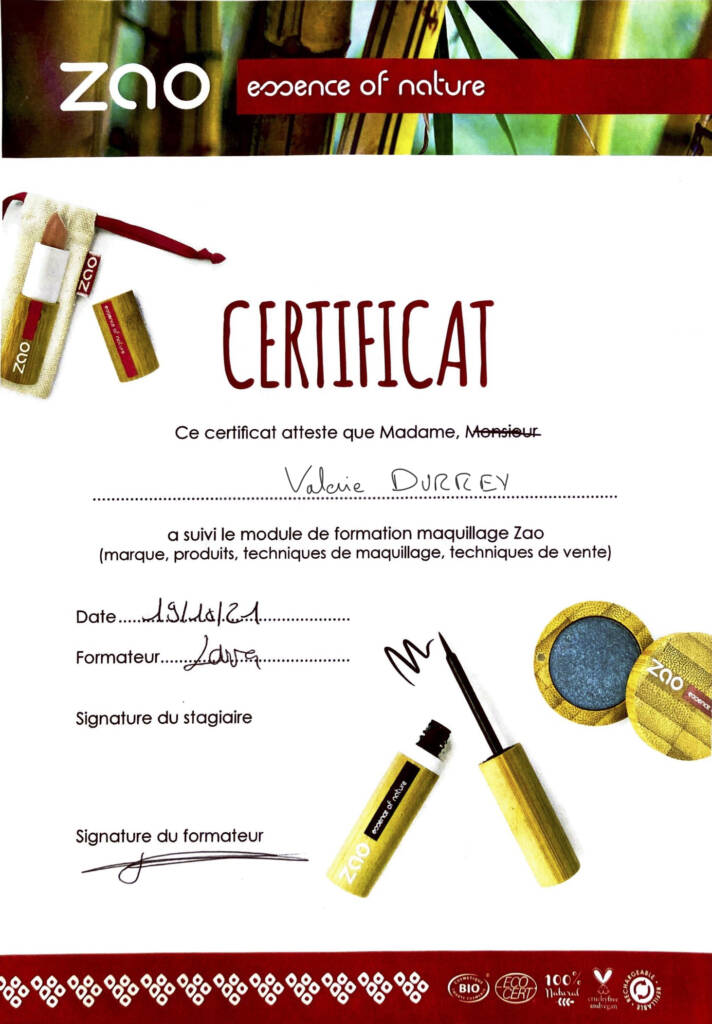 Diplome Valerie - ZAO