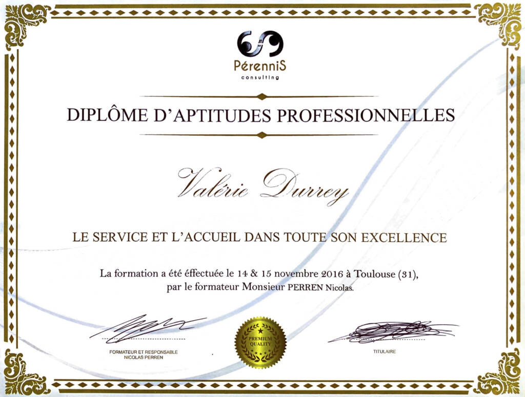 Diplome Valerie - service